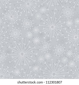 dandelions on blue background seamless pattern