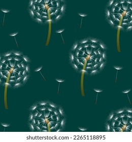 Dandelions on a colored background.Vector pattern with dandelions on a colored background.