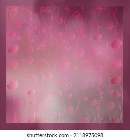 Dandelions scarf pattern design, square pattern hijab, silk scarf fabric texture 1