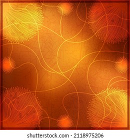 Dandelions scarf pattern design, square pattern hijab, silk scarf fabric texture 2