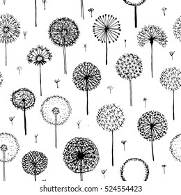 Dandelions, seamless pattern for your design