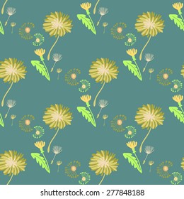 Dandelions Seamless Vector Pattern