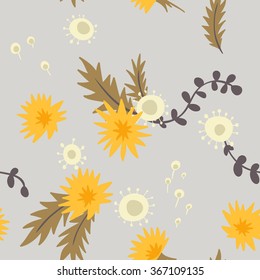Dandelions. vector seamless background