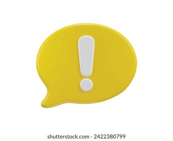 dander message warning notification icon 3d render