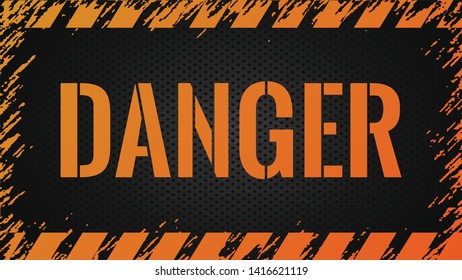 Dander wall yellow background . Grunge danger sign . 