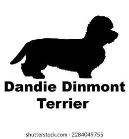 dandie dinmont terrier Dog silhouette vector. Dog breeds