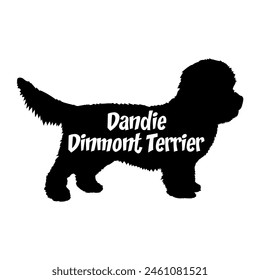 Dandie Dinmont Terrier Dog silhouette dog breeds logo dog monogram vector