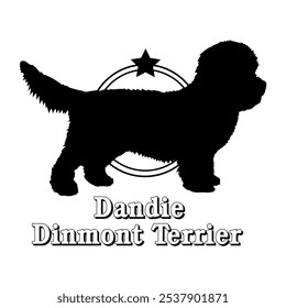 Dandie Dinmont Terrier dog silhouette,  dog, dog breeds, logo, vector, silhouette, logo design, animal, illustration, icon, sign, design, black,  symbol, pet