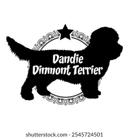 Dandie Dinmont Terrier dog silhouette, dog, dog breeds,  vector, silhouette, logo design, animal, illustration, icon, sign, black, pet