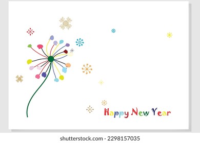 dandilion christmas greeting card vector