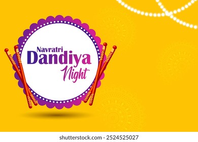 Dandiya and Garba dance night poster for sale and promotion advertisement background in vector
