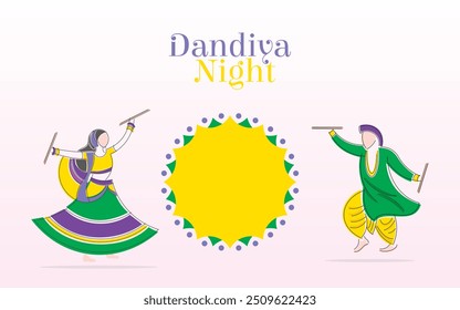 Dandiya and Garba Night poster for Navratri Dussehra festival of India.