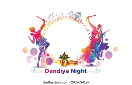 Dandiya night dance festival background svg