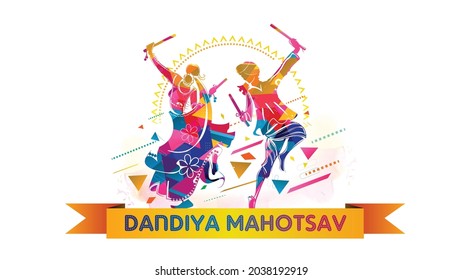 Dandiya night Indian dance festival and celebration background svg