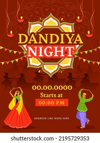 Dandiya Night Party Invitation Card Indian Stock Vector (Royalty Free ...