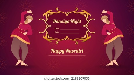  Dandiya vector banner, Happy Navratri.