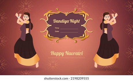 Dandiya vector banner, Happy Navratri.