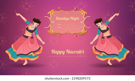 Dandiya vector banner, Happy Navratri.