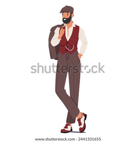 Dandy Man Subculture Emphasizes Refined Elegance, Male Character Wears Sophisticated Attire And Exude An Air Of Genteel Self-fashioning And Cultured Leisure. Cartoon People Vector Illustration