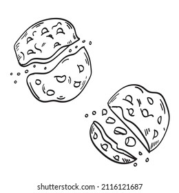 Dane drawn cookie doodle illustration.