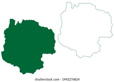 Dang district (Gujarat State, Republic of India) map vector illustration, scribble sketch Dang map