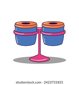 dangdut drum illustration. vector icon on white background