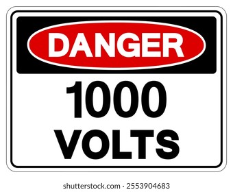 Danger 1000 Volts Tag Symbol Sign,Vector Illustration, Isolate On White Background Label.EPS10
