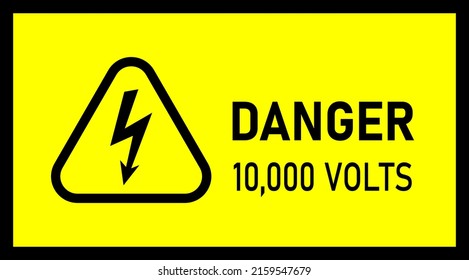 Danger 10,000 Volts Hazard Warning Signs vector