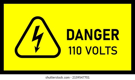 Danger 110 Volts Hazard Warning Signs vector