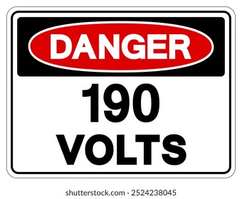 Danger 190 Volts Tag Symbol Sign,Vector Illustration, Isolate On White Background Label.EPS10