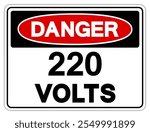 Danger 220 Volts Tag Symbol Sign,Vector Illustration, Isolate On White Background Label.EPS10