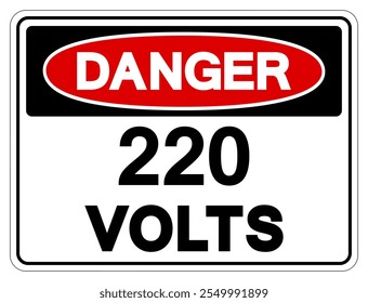 Danger 220 Volts Tag Symbol Sign,Vector Illustration, Isolate On White Background Label.EPS10