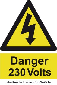 Danger 230 Volts Sign