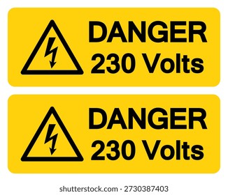 Danger 230 Volts Symbol Sign,Vector Illustration, Isolate On White Background Label. EPS10
