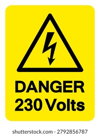 Danger 230 Volts Symbol Sign,Vector Illustration, Isolate On White Background Label. EPS10