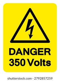 Danger 350 Volts Symbol Sign,Vector Illustration, Isolate On White Background Label. EPS10
