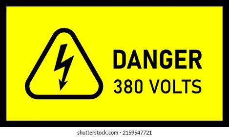 Danger 380 Volts Hazard Warning Signs vector