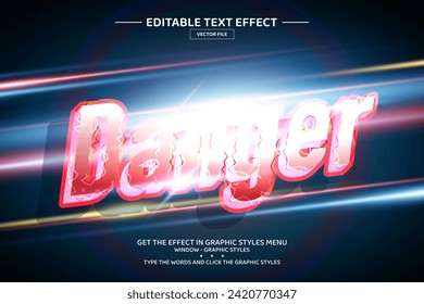 Danger 3D editable text effect template