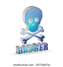 Danger 3d Glossy Vector Icon Design