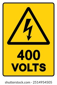 Danger 400 Volts Tag Symbol Sign,Vector Illustration, Isolate On White Background Label. EPS10