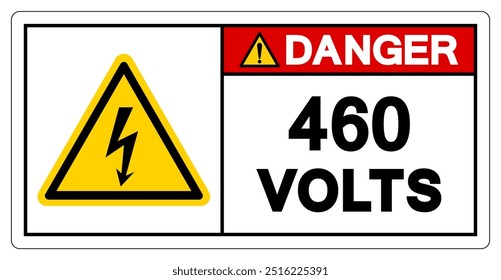 Danger 460 Volts Tag Symbol Sign,Vector Illustration, Isolate On White Background Label.EPS10