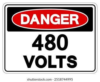 Danger 480 Volts Tag Symbol Sign,Vector Illustration, Isolate On White Background Label.EPS10