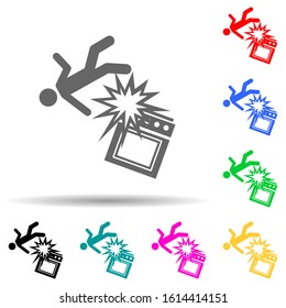 Danger, accident, cooking multi color style icon. Simple glyph, flat vector of home hazard and safety precaution icons for ui and ux, website or mobile application