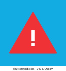 Danger alert flat icon, red triangle with exclamation mark, alert.