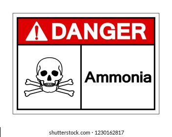 Danger Ammonia Symbol Sign, Vector Illustration, Isolated On White Background Label .EPS10