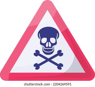 Danger Area Red Triangle Concept, Death Risk or Cross bone Vector Icon Design, Modern traffic guide warning sign, Regulatory and recognizable symbol, Mandatory Road signage stock illustration