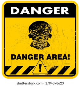 Danger Area, sign and Sticker vector