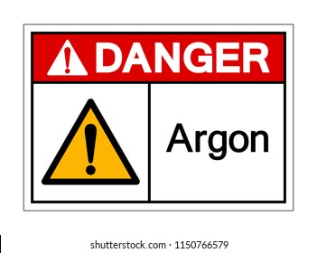 Danger Argon Symbol Sign, Vector Illustration, Isolate On White Background 