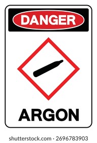 Símbolo De Argon De Perigo, Ilustração De Vetor, Isolar No Rótulo De Fundo Branco. EPS10