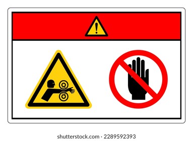 Danger Arm Entangle Rollers Right Do Not Touch Symbol Sign, Vector Illustration, Isolate On White Background Label. EPS10